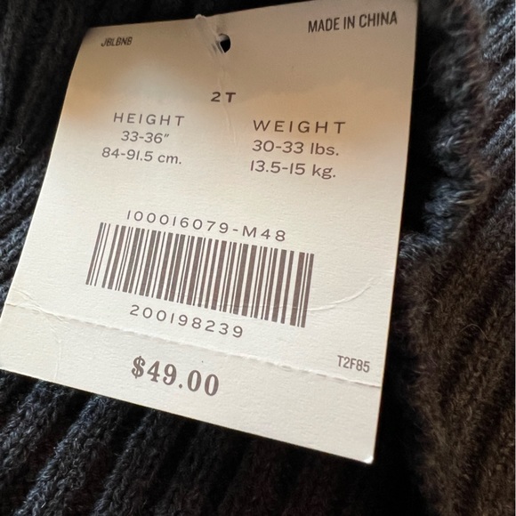 Janie & Jack Fair Isle Gray and White Baby Boy Sweater Cotton Sweater NEW NWT - Picture 3 of 5